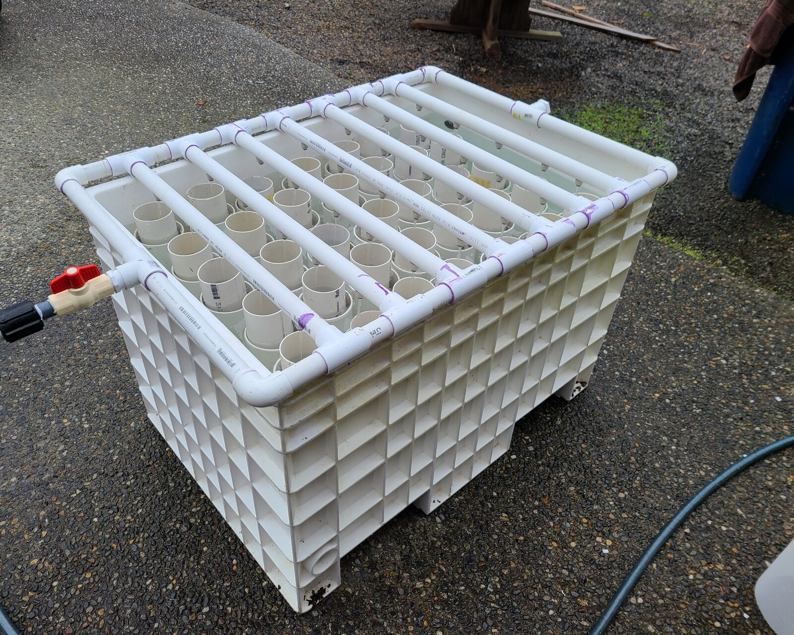 Completed prototype tank holding 35 silos
